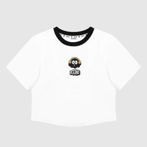 B.Sure White Letter Cartoon Short-Sleeved T-Shirt